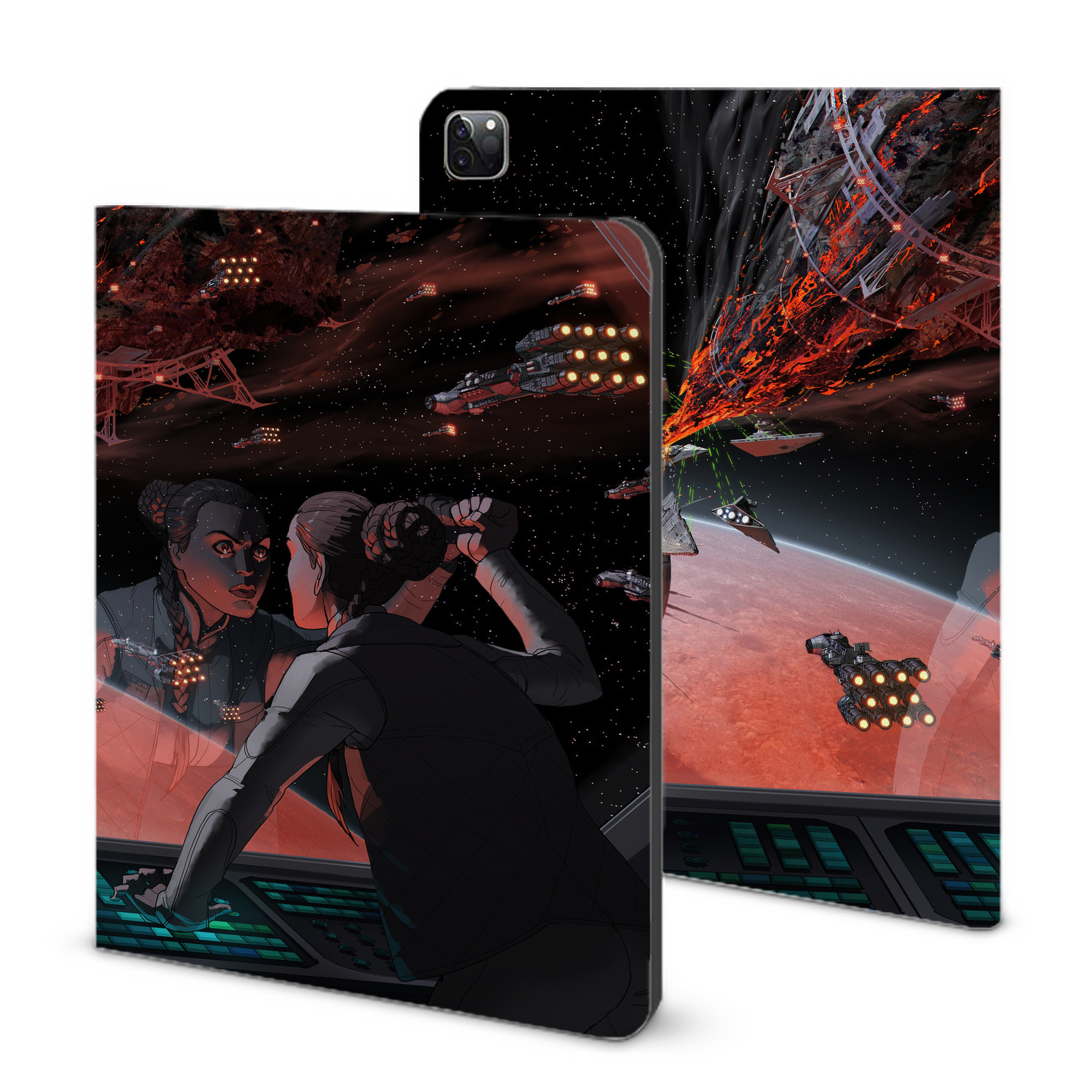 （画像用） スター・ウォーズ Star Wars IPad ケース ブック型 PUレザー TPU 耐衝撃 軽量 薄型 ペン収納なし 全面保護 IPad 各モデル対応